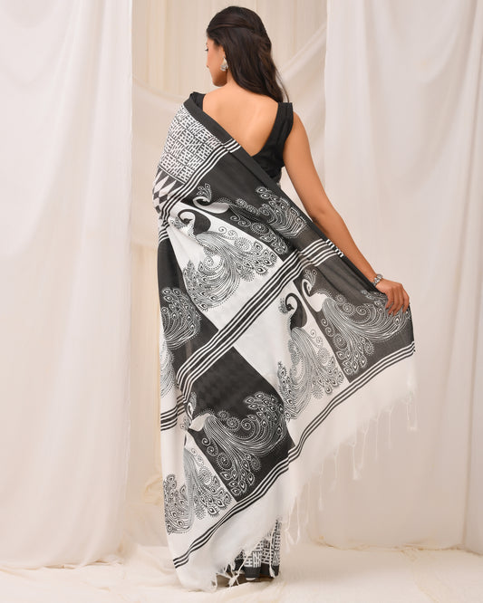 Chhaya Hand-Painted Cotton Saree | Timeless Textures