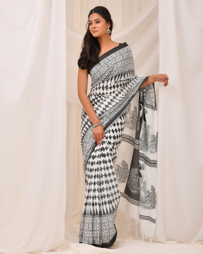 Chhaya Hand-Painted Cotton Saree | Timeless Textures