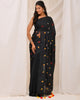 Black Floral Cotton Handloom Saree