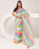 Mulmul Handwoven Cotton Saree - Rainbow | Festive Grace