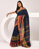 Mayuri Handloom Cotton Saree in Deep Blue | Festive Grace